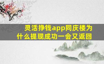 灵活挣钱app同庆楼为什么提现成功一会又返回