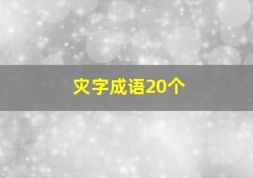 灾字成语20个