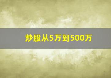 炒股从5万到500万