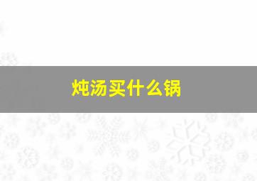 炖汤买什么锅