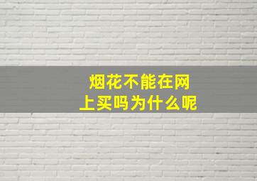 烟花不能在网上买吗为什么呢