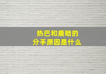 热巴和鹿晗的分手原因是什么