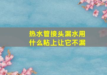 热水管接头漏水用什么粘上让它不漏