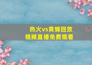 热火vs黄蜂回放视频直播免费观看