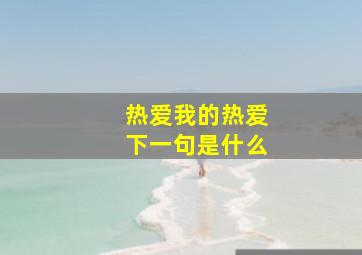 热爱我的热爱下一句是什么