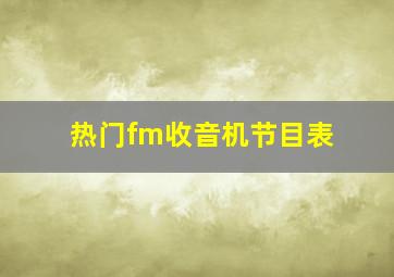 热门fm收音机节目表