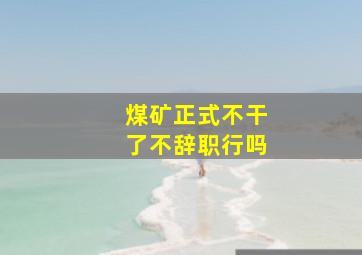 煤矿正式不干了不辞职行吗