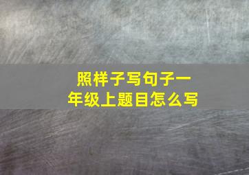 照样子写句子一年级上题目怎么写