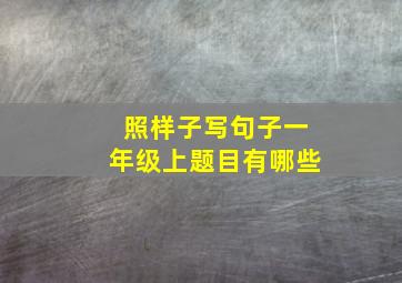 照样子写句子一年级上题目有哪些