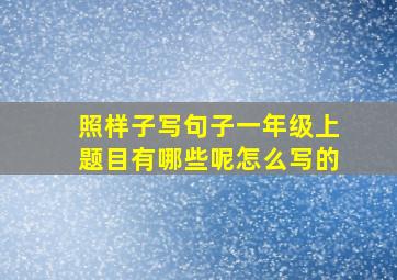 照样子写句子一年级上题目有哪些呢怎么写的