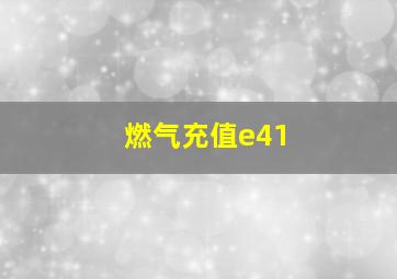 燃气充值e41