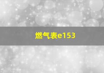 燃气表e153