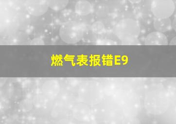 燃气表报错E9