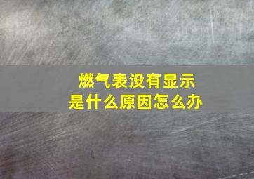 燃气表没有显示是什么原因怎么办