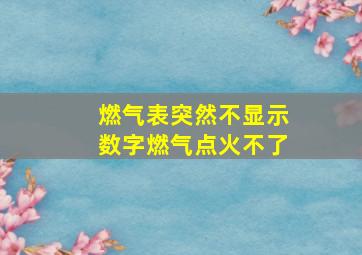 燃气表突然不显示数字燃气点火不了