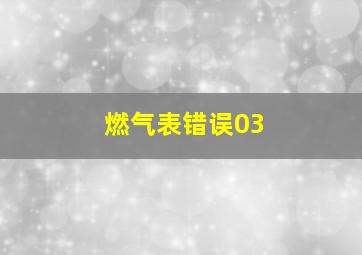 燃气表错误03