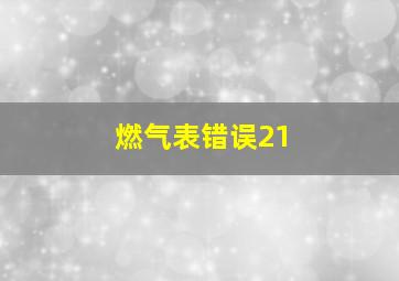 燃气表错误21