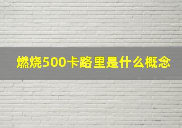 燃烧500卡路里是什么概念