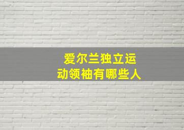 爱尔兰独立运动领袖有哪些人