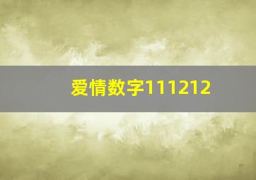 爱情数字111212