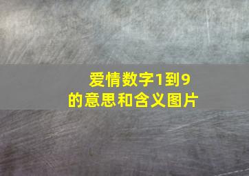 爱情数字1到9的意思和含义图片