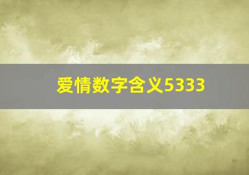 爱情数字含义5333