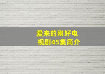 爱来的刚好电视剧45集简介