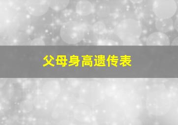 父母身高遗传表