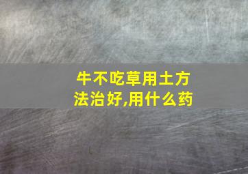 牛不吃草用土方法治好,用什么药