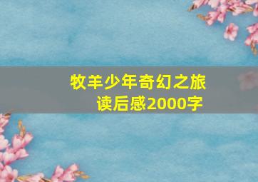 牧羊少年奇幻之旅读后感2000字