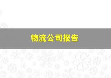 物流公司报告