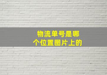 物流单号是哪个位置图片上的