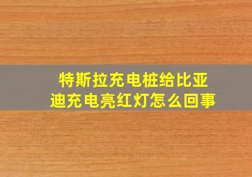 特斯拉充电桩给比亚迪充电亮红灯怎么回事