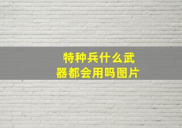 特种兵什么武器都会用吗图片