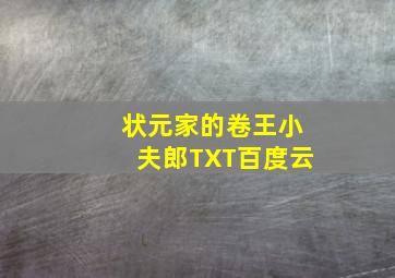 状元家的卷王小夫郎TXT百度云