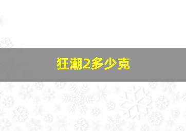 狂潮2多少克