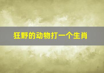 狂野的动物打一个生肖