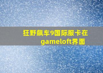 狂野飙车9国际服卡在gameloft界面