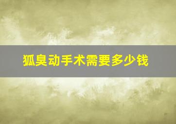 狐臭动手术需要多少钱