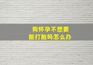 狗怀孕不想要能打胎吗怎么办