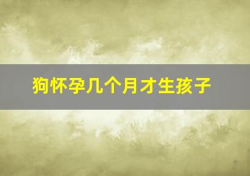 狗怀孕几个月才生孩子