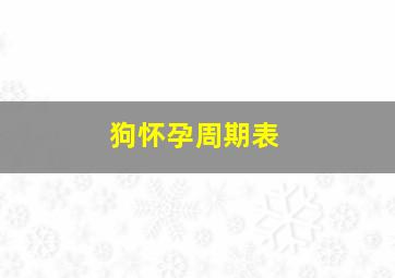 狗怀孕周期表