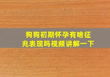 狗狗初期怀孕有啥征兆表现吗视频讲解一下