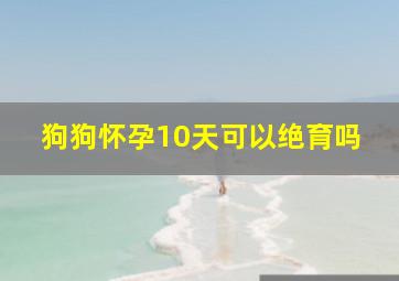 狗狗怀孕10天可以绝育吗