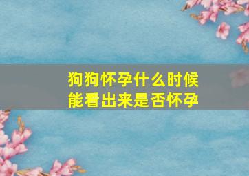 狗狗怀孕什么时候能看出来是否怀孕