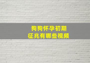 狗狗怀孕初期征兆有哪些视频