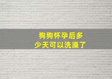 狗狗怀孕后多少天可以洗澡了