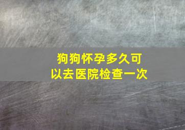 狗狗怀孕多久可以去医院检查一次