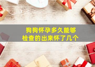 狗狗怀孕多久能够检查的出来怀了几个