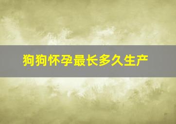 狗狗怀孕最长多久生产